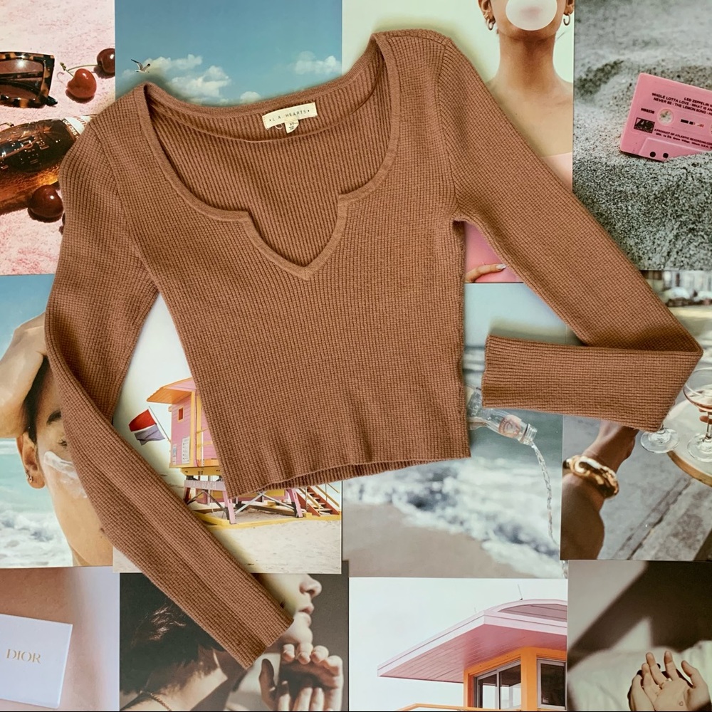 V-Neck Crop Sweater